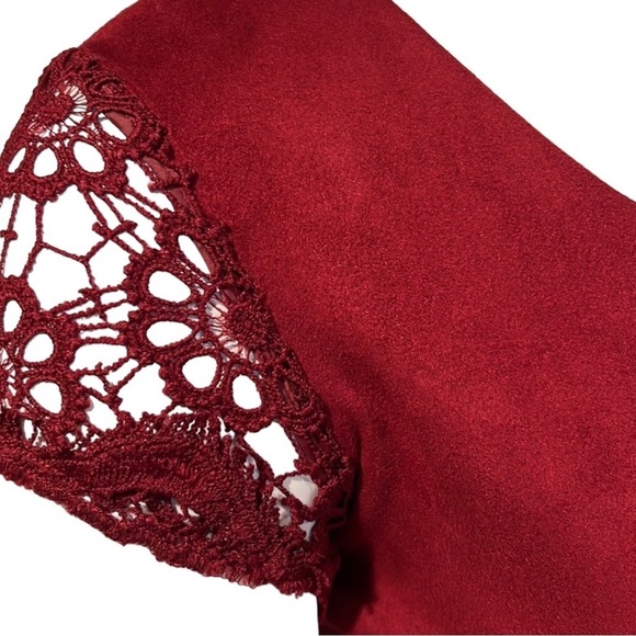 Nanette Lepore | Red Suede Like Dress Sz 10 - Picture 4 of 10